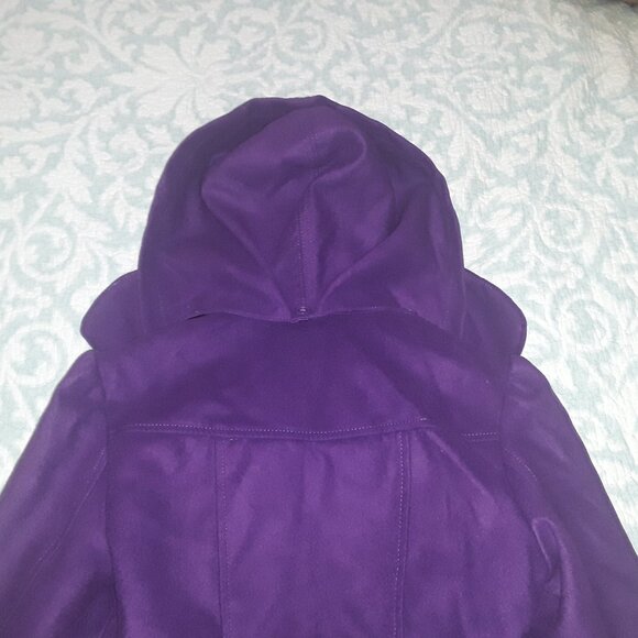 Ladies Pink Envelope, XS soft heavy purple coat w/satin liner, double button up, - Picture 7 of 9